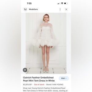 Ivan Young ostrich and pearl mini tent dress